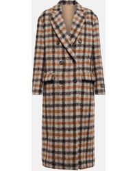 Brunello Cucinelli - Double-breasted Checked Coat - Lyst