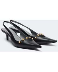Balenciaga - Studded Leather Slingback Pumps - Lyst