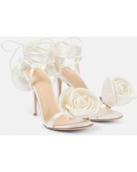 Magda Butrym - Floral-applique Satin Sandals - Lyst