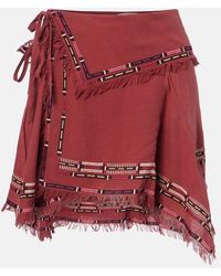 Isabel Marant - Feriel Embroidered Silk Wrap Skirt - Lyst