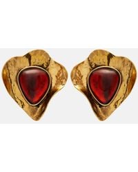 Saint Laurent - Orecchini A Clip Con Cristalli - Lyst