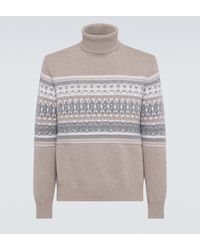 ZEGNA - Jacquard Cashmere Turtleneck Sweater - Lyst