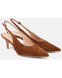Gianvito Rossi - Robbie 55 Suede Slingback Pumps - Lyst