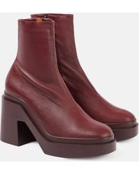 Robert Clergerie - Nina Leather Platform Ankle Boots - Lyst