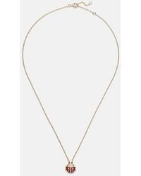 Yvonne Léon - Coccinelle Mini 9Kt Pendant Necklace With Diamonds And Agate - Lyst