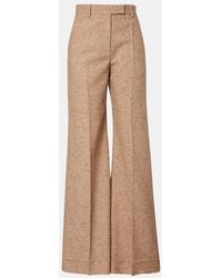 Valentino - High-Rise Virgin Wool Wide-Leg Pants - Lyst