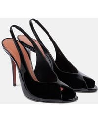 AMINA MUADDI - Kristina 105 Patent Leather Peep-Toe Pumps - Lyst