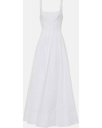 STAUD - Wells Cotton Poplin Maxi Dress - Lyst