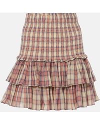 Isabel Marant - Naomi Checked Cotton Voile Miniskirt - Lyst