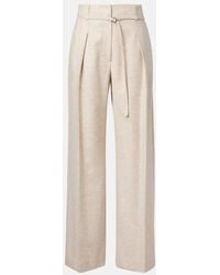 Brunello Cucinelli - Belted Wool And Cashmere Wide-Leg Pants - Lyst