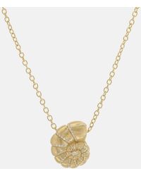 Sydney Evan - Halskette Fluted Nautilus Shell aus 14kt Gelbgold mit Diamanten - Lyst