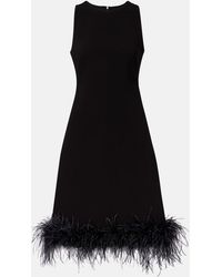 Max Mara - Semito Feather-Trimmed Midi Dress - Lyst