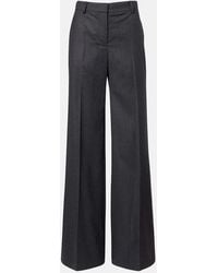 Stella McCartney - Wool Flannel Wide-Leg Pants - Lyst
