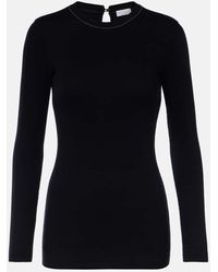 Brunello Cucinelli - Top De Mezcla De Algodon Con Cuentas Monili - Lyst