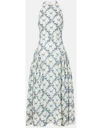 Agua Bendita - Balsa Open-Back Linen Midi Dress - Lyst