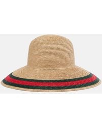 Gucci - Web Stripe Woven Sun Hat - Lyst