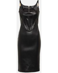 Versace - Medusa '95 Corset Leather Midi Dress - Lyst