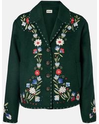 RIXO London - Jude Embroidered Wool-Blend Jacket - Lyst