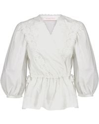 See By Chloé Broderie Anglaise Cotton Blouse - White