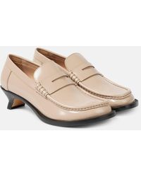 Loewe - Campo Leather Loafer Pumps - Lyst