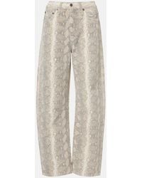 Citizens of Humanity - Miro Snake-Print Barrel-Leg Jeans - Lyst
