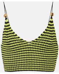 Loewe - Striped Knitted Cotton-blend Crop Top - Lyst