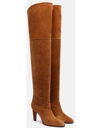 Chloé - Eve 85 Embellished Suede Over-The-Knee Boots - Lyst