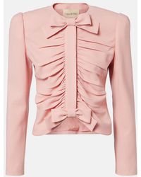 Valentino - Virgin Wool Crepe Jacket - Lyst