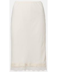 Rohe - Lace-Trimmed Satin Slip Skirt - Lyst