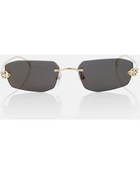 Cartier - Panthere De Cartier Rectangular Sunglasses - Lyst