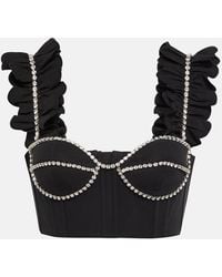Area - Poplin Ruffle Bustier - Lyst