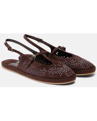 Jimmy Choo - Amiee Embroidered Suede Espadrilles - Lyst