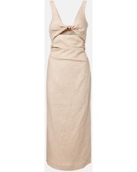 SIR. - Vestido Midi Moretti De Lino Con Aberturas - Lyst