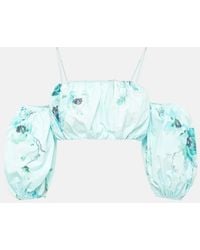 Zimmermann - Lightburst Floral Cotton Crop Top - Lyst
