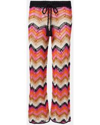 Anna Kosturova - Cotton Crochet Wide-Leg Pants - Lyst