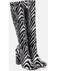 AMINA MUADDI - Marine Stretch 95 Velvet Knee-High Boots - Lyst