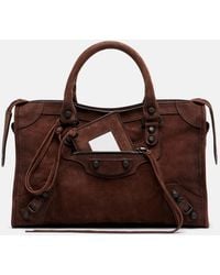 Balenciaga - Le City Small Suede Top-Handle Bag - Lyst