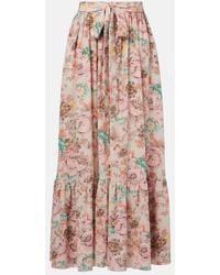 Chloé - Gathered Silk Crepe De Chine Maxi Skirt - Lyst