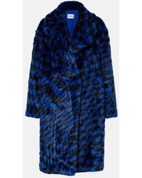 Diane von Furstenberg - Bedruckter Mantel Aus Faux Fur - Lyst
