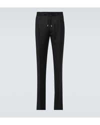 Lardini - Wool And Cashmere-blend Slim Pants - Lyst