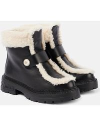 Jimmy Choo - Shea Shearling-Lined Leather Ankle Boots - Lyst