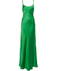 Victoria Beckham Vestido lencero largo de satén - Verde