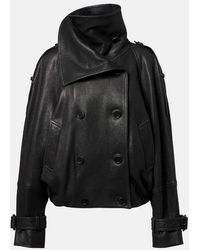 Acne Studios - Double-Breasted Leather Jacket - Lyst