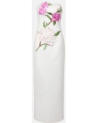 LEO LIN - Rayna Floral-Applique Bustier Dress - Lyst