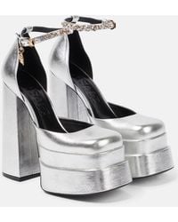 Versace - Medusa Aevitas Leather Platform Pumps - Lyst