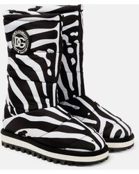 Dolce & Gabbana - Zebra-print Padded Nylon Snow Boots - Lyst