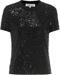 Diane von Furstenberg Top Melina mit Pailletten - Schwarz