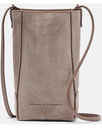 Brunello Cucinelli - Monili Suede Shoulder Bag - Lyst