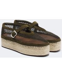 Alaïa - Suede-Trimmed Fishnet Espadrilles - Lyst