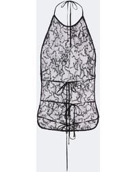 The Attico - Sequined Halterneck Lace Top - Lyst